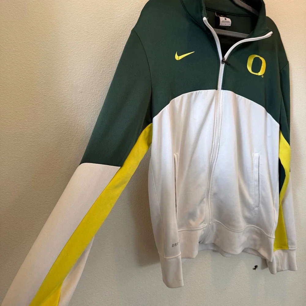 Nike Dri-FIT Oregon Ducks Full‎ Zip Track Jacket Green White Mens Large NCAA